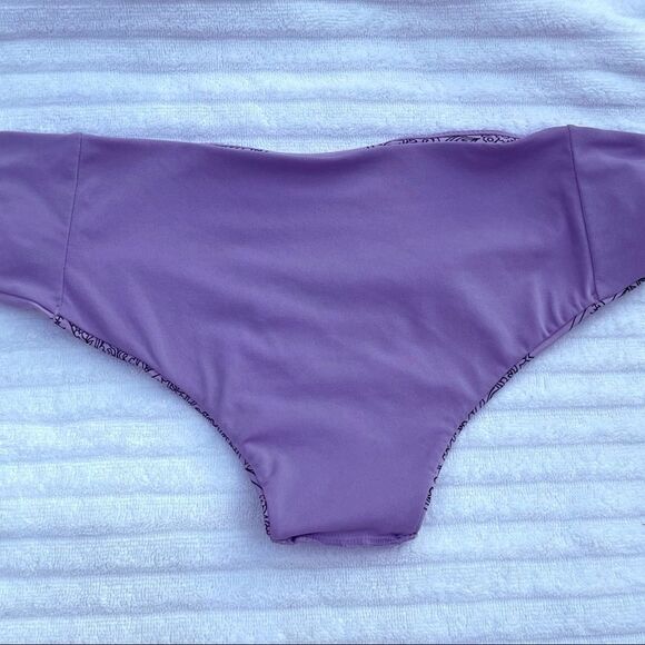 H&M Purple and Black Floral Bikini Hipster Bottoms - Picture 4 of 6